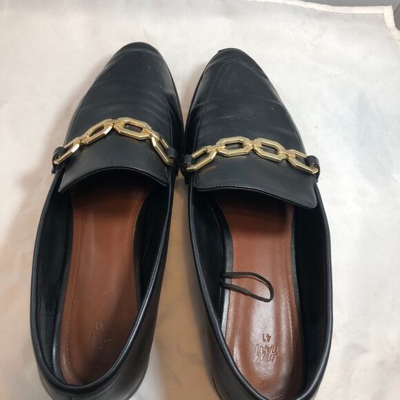 H&M Black Loafers with Gold Chain Detail - Picture 5 of 8